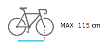 Distancia max entre ejes bici-115cm