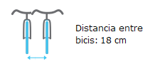  Distancia entre bicis 18 cm