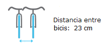 Distancia entre bicis 23 cm