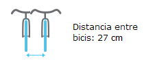 Distancia entre bicis 27 cm